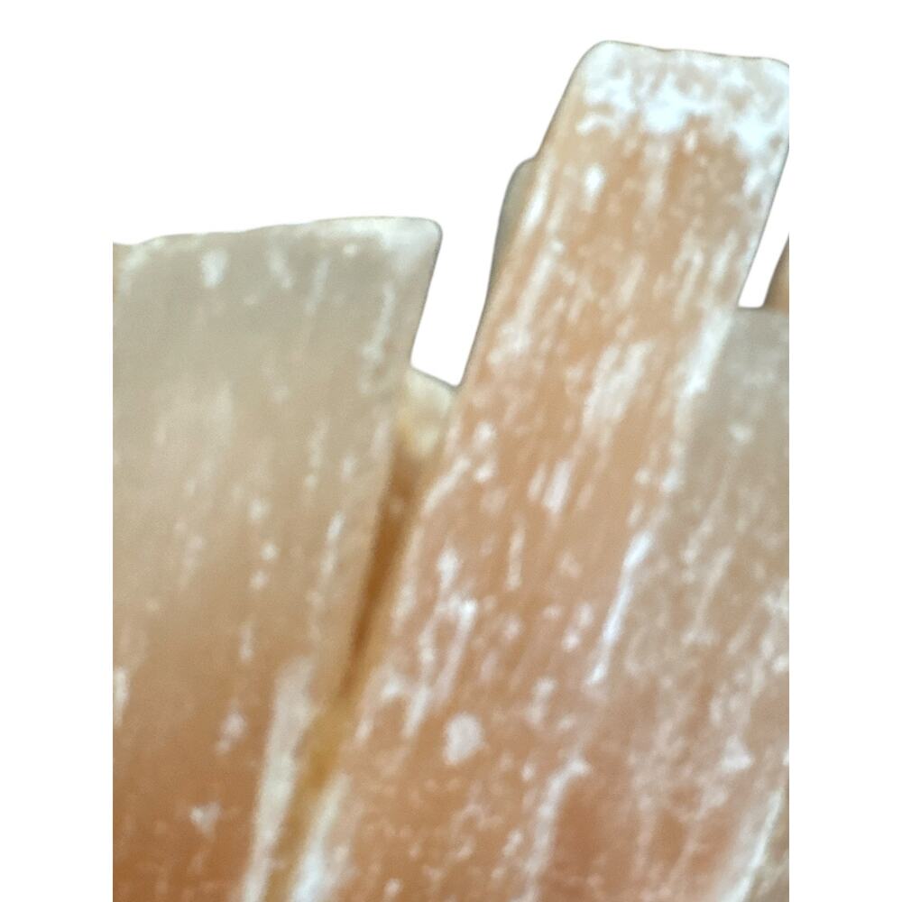 Peach Selenite Crystal Cluster Tea Light Candle Holder - Picture 8 of 8